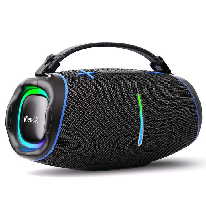 RIENOK 100W Bluetooth Lautsprecher mit 2+2 Channel, 30 Std. Laufzeit Musikbox Support USB TF und AUX