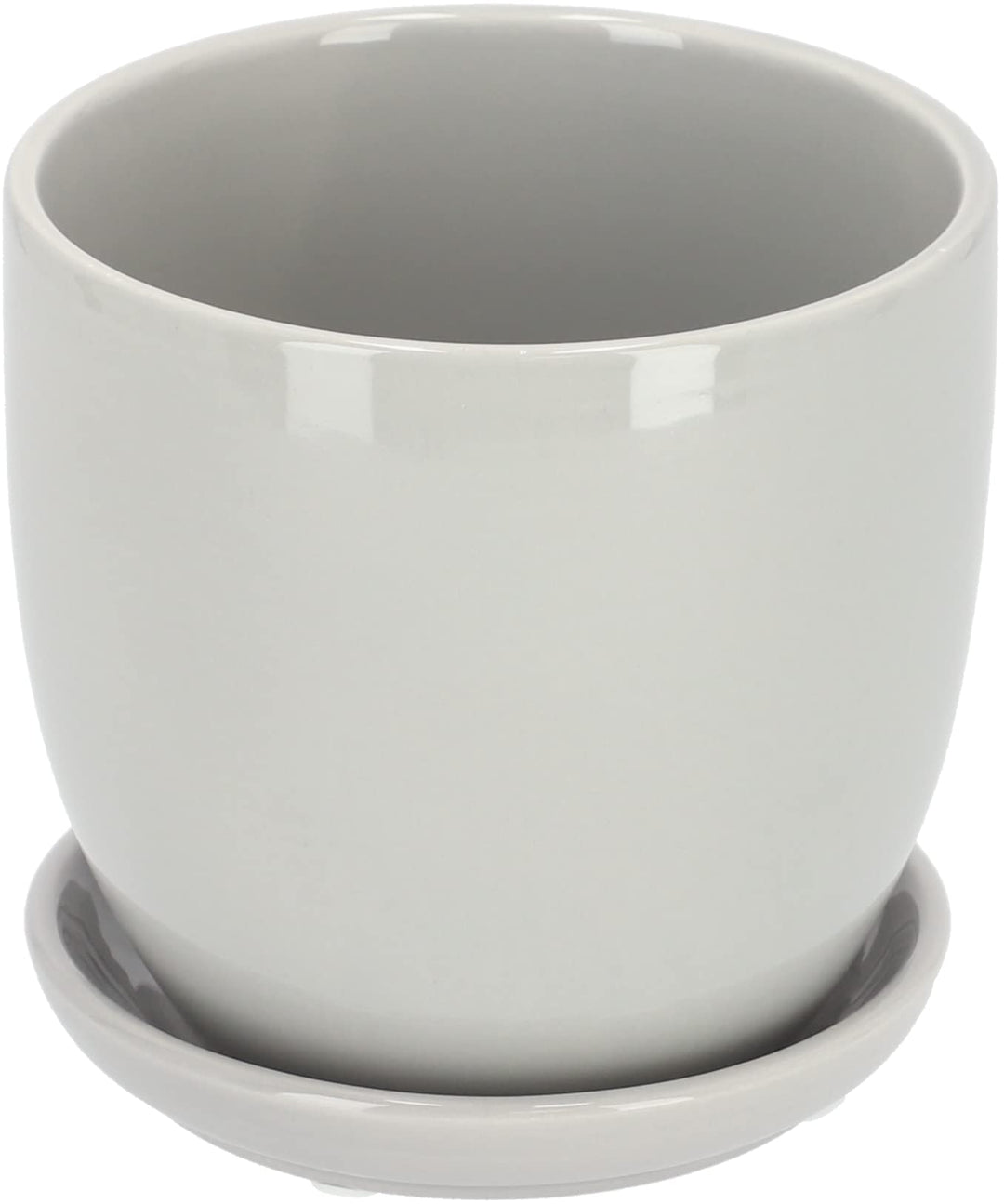 KOTARBAU® Keramik Blumentopf Übertopf für Blumen Pflanzen ⌀ 20 cm mit Tropfschale Grau ⌀ 20 mm Grau,