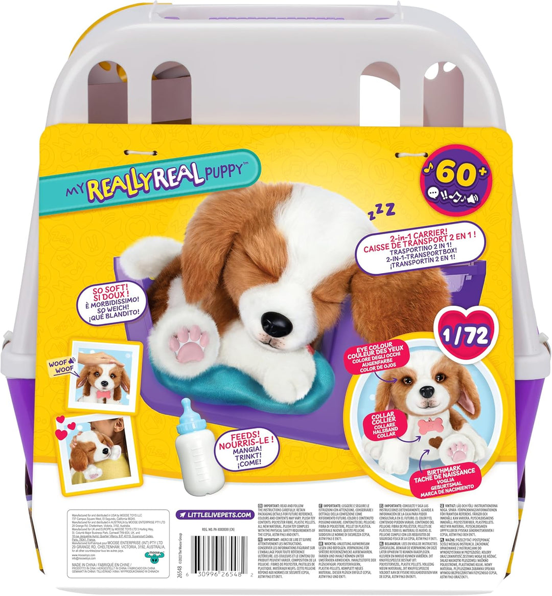 Little Live Pets My Really Real Puppy – Patches; Interaktiver Welpe; 60+ Geräusche/Reaktionen; reali