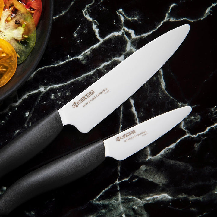 Kyocera FK-130WH-BK GEN Universal-Keramikmesser, Keramik, Schwarz Schwarz Universalmesser