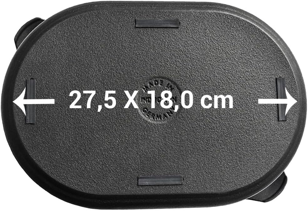 Gussbräter Induktion 32x22cm | Aluguss mit Glasdeckel | PFOA-freie Antihaftversiegelung | backofenfe