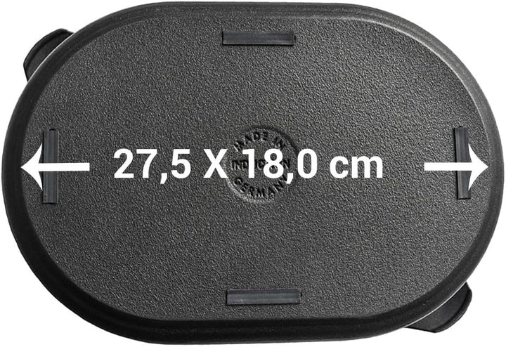 Gussbräter Induktion 32x22cm | Aluguss mit Glasdeckel | PFOA-freie Antihaftversiegelung | backofenfe