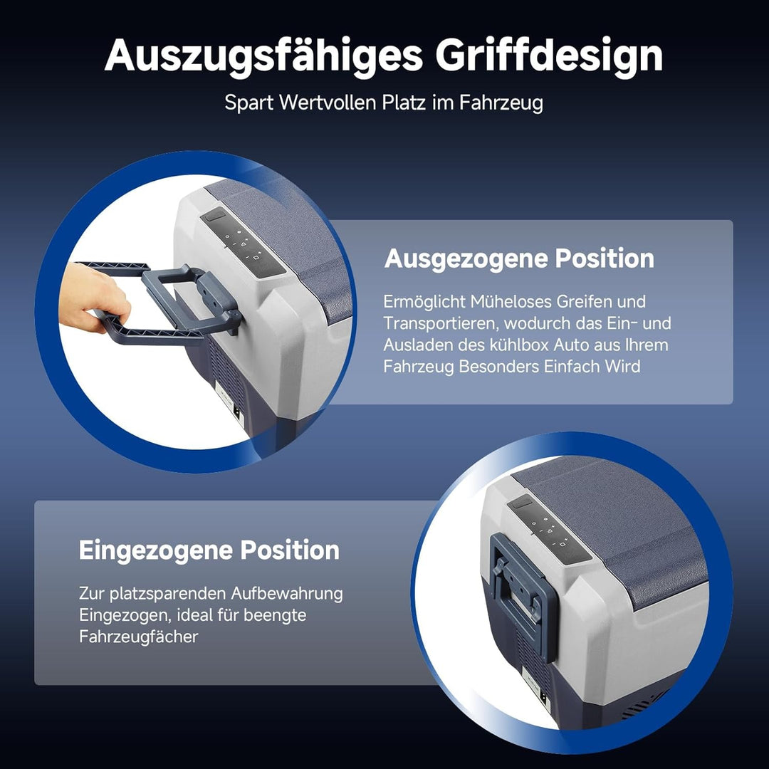 AAOBOSI Kompressor Kühlbox 60 L, Kühlbox Auto Mit APP Steuerung, 12/24 V und 100-240 V Camping Kühls