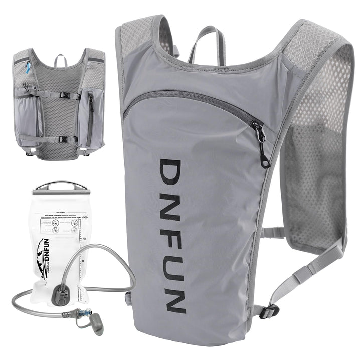 DNFUN Laufweste Damen Herren,verstellbare Trinkweste mit 1.5L Trinkflasche,5L Running Vest Trinkruck