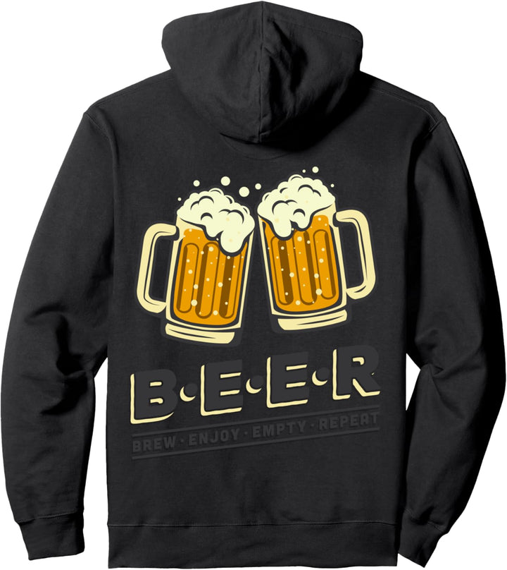 Bier geniessen Trinken Wiederholen Biergenuss Pullover Hoodie