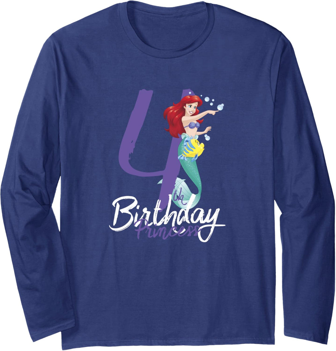 Disney Little Mermaid Ariel 4th Birthday Princess Langarmshirt