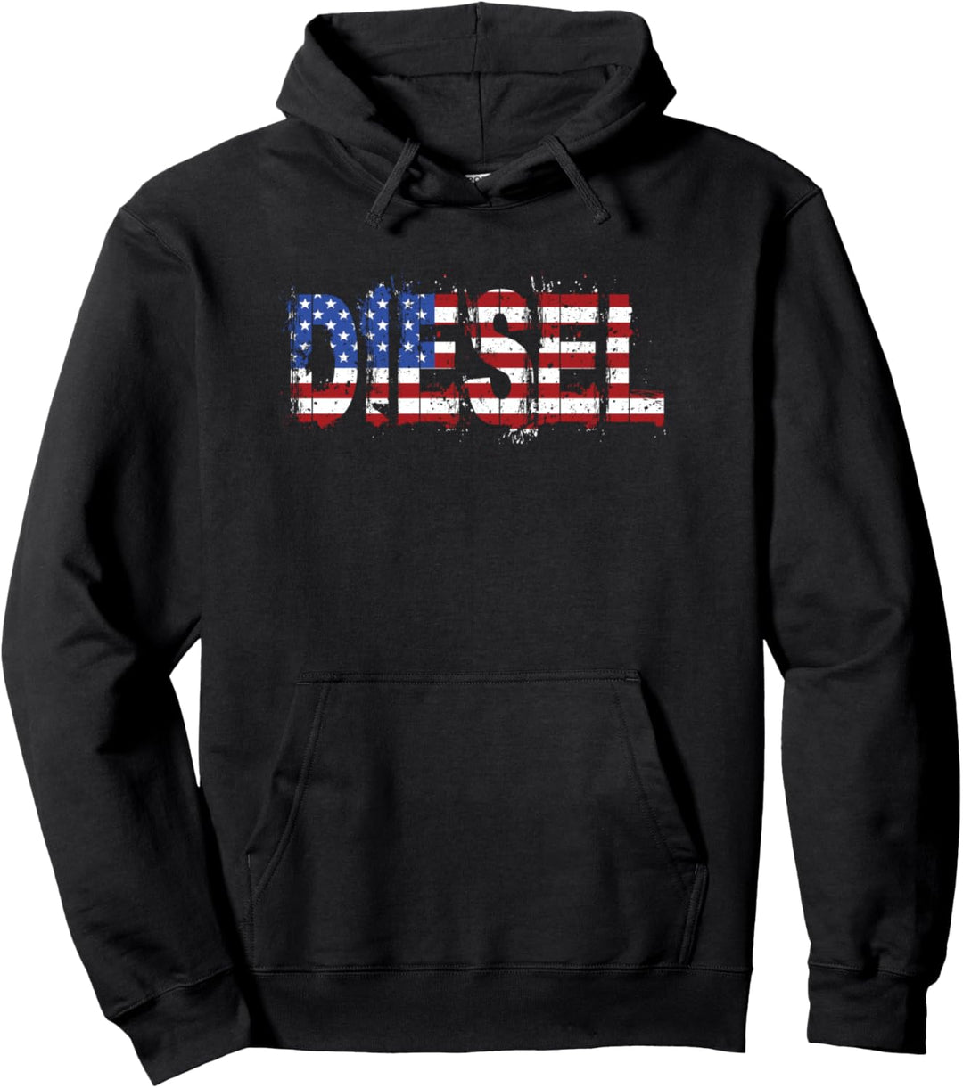 Diesel American Flag Diesels Trucks Roll Coal USA Truck Gift Pullover Hoodie