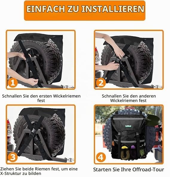 Ersatzrad-Müllbeutel, Offroad-Ersatzrad-Aufbewahrungstaschen, robuste Müllbeutel für Lkw-Heckklappe,