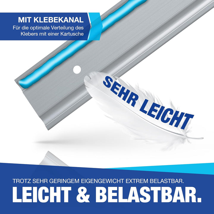 NTG 2 Stück je 1 m Airlineschiene halbrunde Form aus Aluminum mit Bohrungen | Ladungssicherung für L