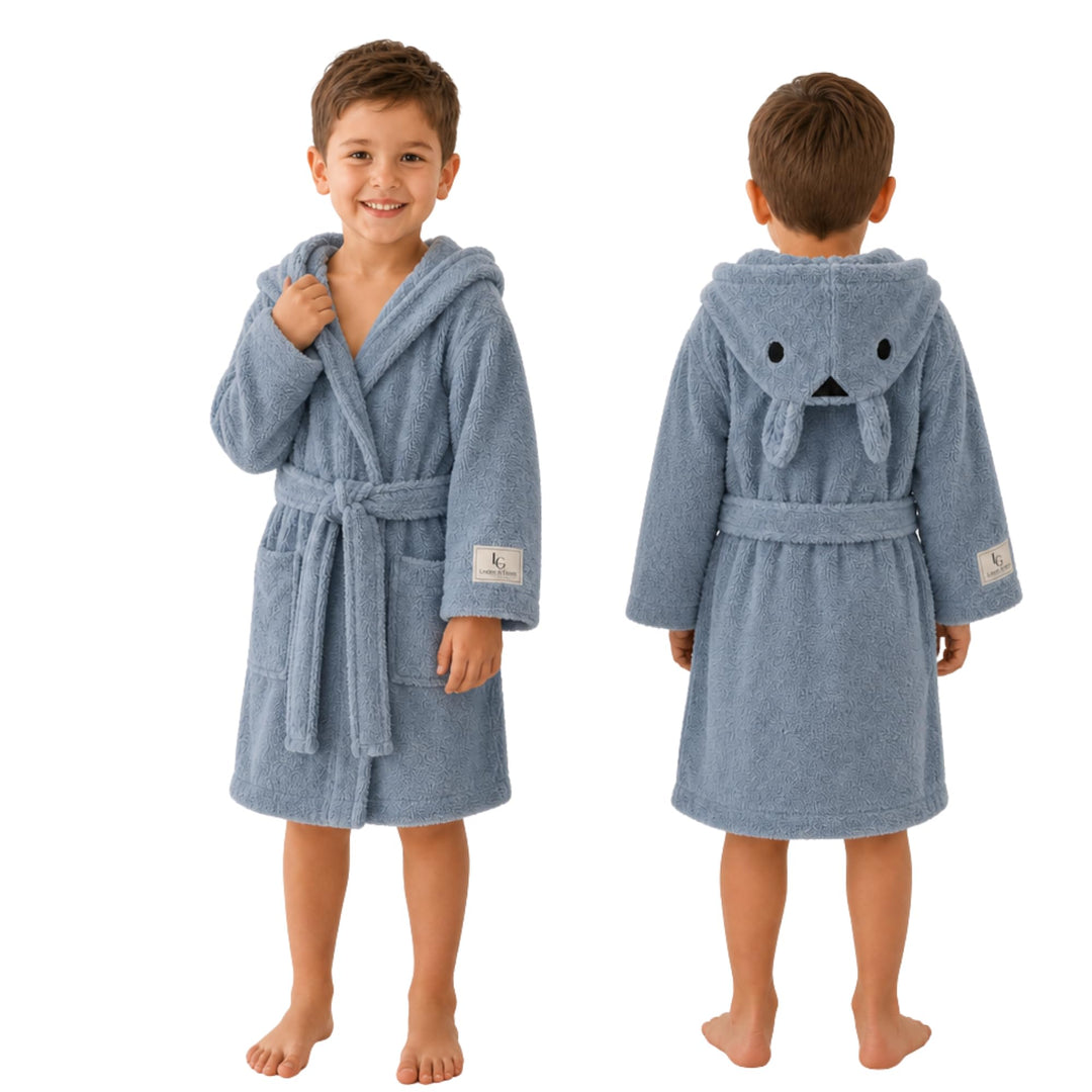 PandaHome Bademantel Kinder, Kinderbademantel für Jungen und Mädchen aus 100% Baumwolle, Morgenmante