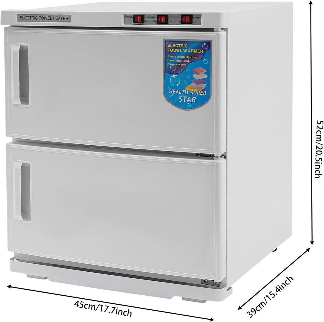 Handtuchwärmer 50L 2-stufig 412W 70°C Elektrischer Kompressenwärmer aus Edelstahl mit Tropfplatte un