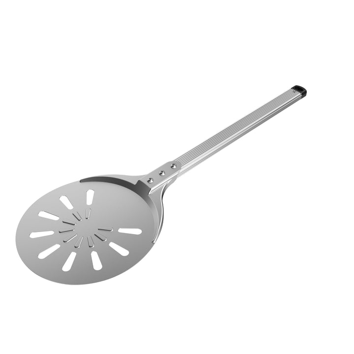 Honsdom Perforierter Pizzaschieber, 8 Zoll Pizzawender, Rund Pizzaschaufel aus Hart Eloxiertem Alumi