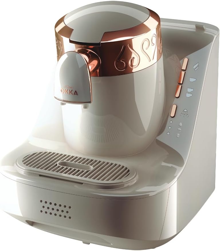 Arzum Okka OK001 TURKISH COFFEE MACHINE, 710W, 2 Cups Capacity, Direct to Cup, Self Cleaning, White-