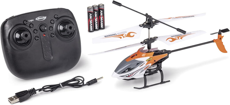 Carson 500507180 Easy Tyrann 230 Gyro 2,4GHz 100% RTF orange – Ferngesteuerter Helikopter, Robustes