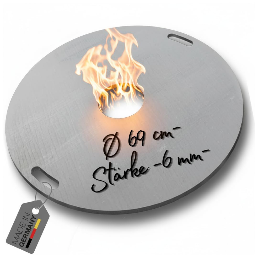 Terma Feuerplatte Durchm. 69 cm, Grillplatte, Plancha Stärke 6 mm, Grillring, Feuerring 69cm Feuerpl