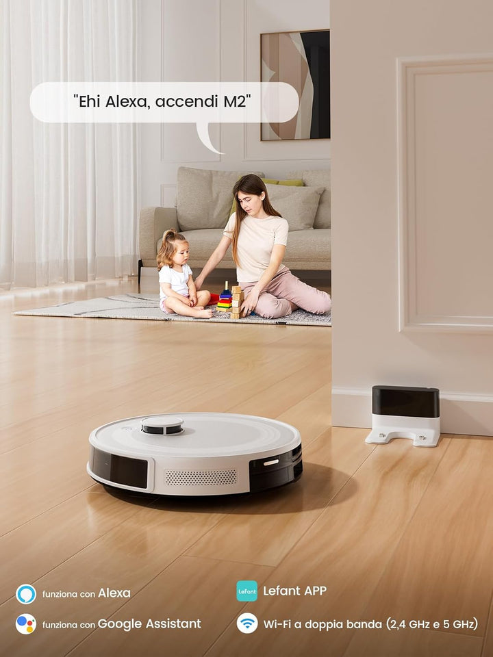 LEFANT M2 Saugroboter Mit Wischfunktion, Mehrstufiges Mapping, Staubsauger Roboter mit No-Go-Zonen,