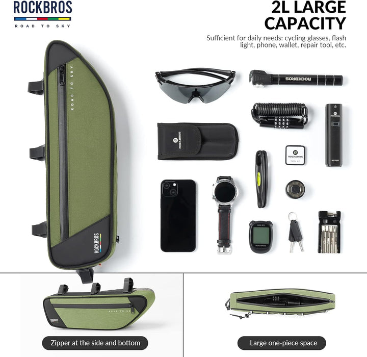 ROCKBROS Road-to-Sky Fahrrad Rahmentasche Reflektierende Wasserabweisende Fahrradtasche für Rahmen 2