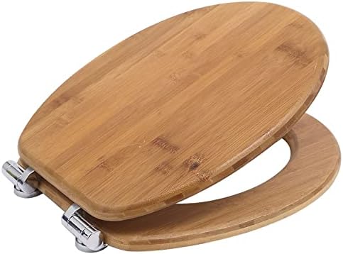 VEREG Bambus WC-Sitz mit Absenkautomatik für geräuschloses Schliessen/angenehmer warmer Sitzkomfort/