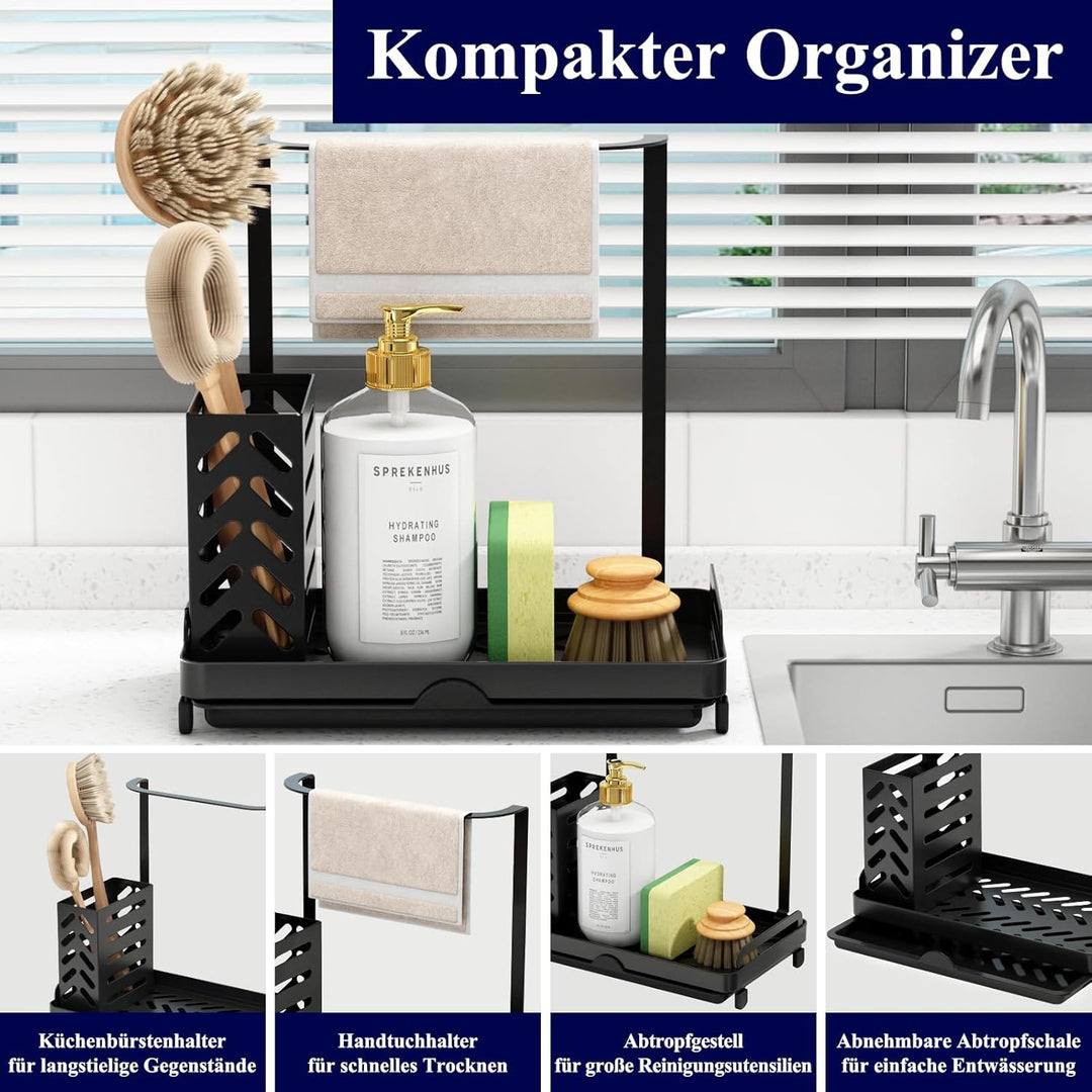 Kitsure Küchen Organizer - Spülbecken Organizer aus Edelstahl, Multifunktionaler Organizer Küchen mi