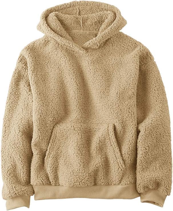 Haloumoning Kapuzenpullover Kinder Teddy Fleece Hoodie Unisex Warm Sherpa Sweatershirt Mädchen Junge