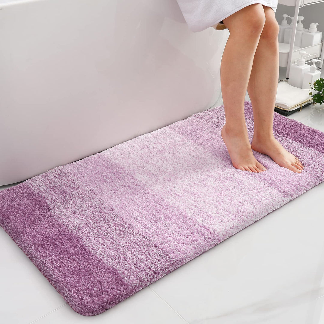 Homaxy Weich Badezimmerteppich 60x120 cm, rutschfest waschbar Badematte Flauschige Hochflor Badteppi