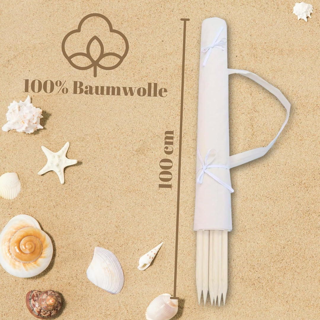 Aves-24 Windschutz 8m Strand Garten Meer SICHTSCHUTZ 100% Reine Baumwolle Camping Blickschutz Natur