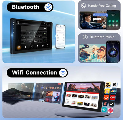 Podofo Android Autoradio für Peugeot 308 408 2010-2013, 9" Touchscreen Carplay Android Auto WiFi Blu