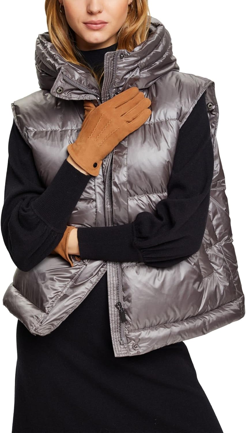 ESPRIT Damen 112EA1R318 Handschuh für besondere Anlässe, 235/CARAMEL, 8