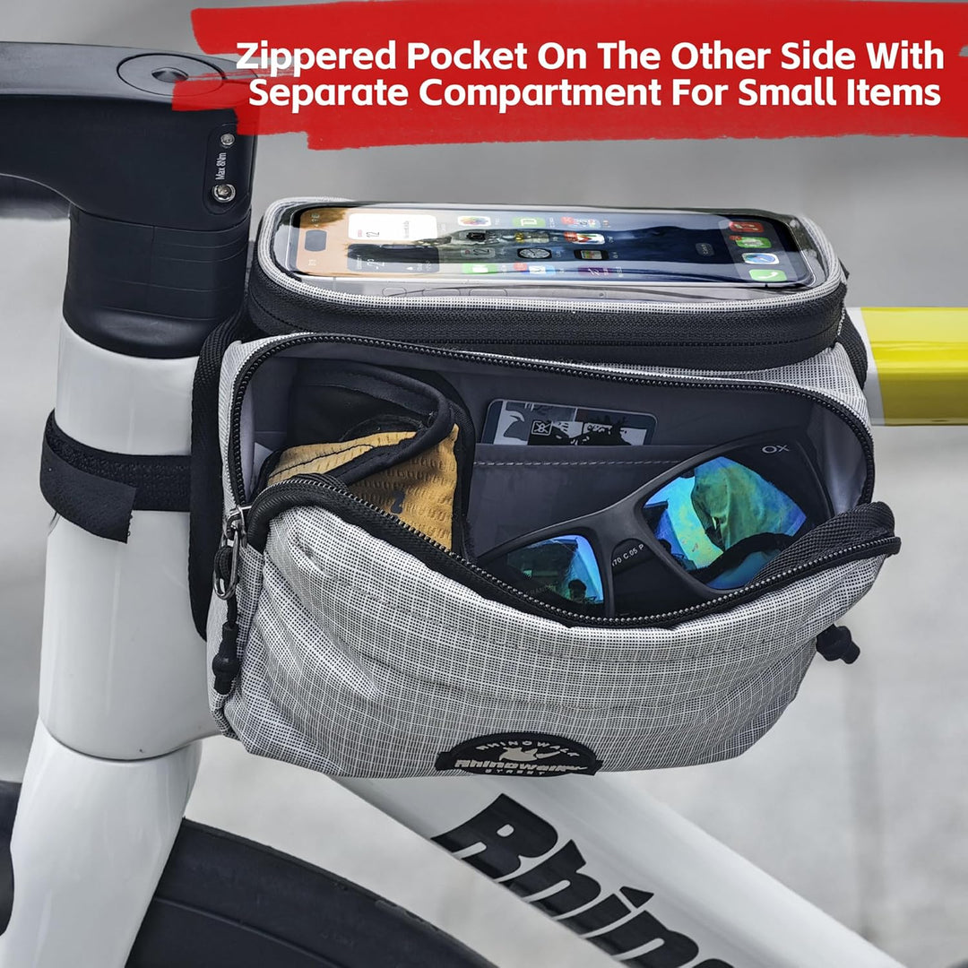 Fahrrad Rahmentasche Wasserdicht Oberrohrtasche mit Handyhalter Magnetverschluss Reissverschluss Tou