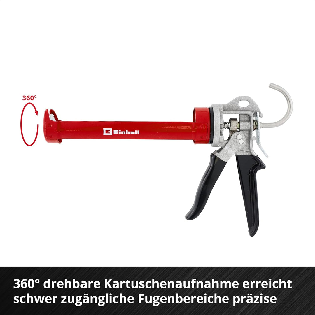 Einhell Silikonreparatur-Set, 22-tlg. (Kartuschenpresse mit 360° drehbarer Kartuschenaufnahme, 4 Fug