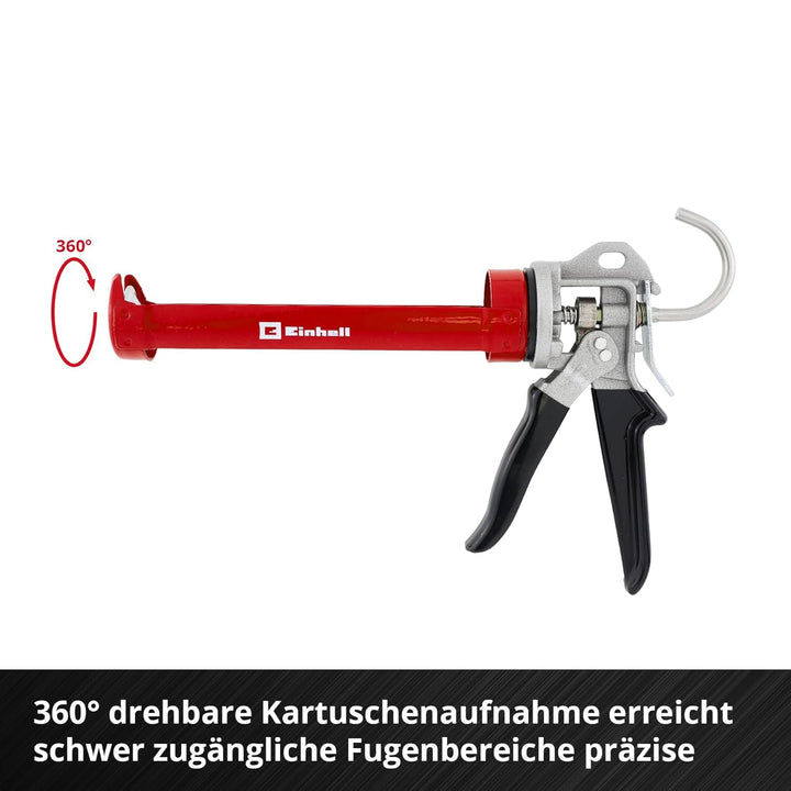 Einhell Silikonreparatur-Set, 22-tlg. (Kartuschenpresse mit 360° drehbarer Kartuschenaufnahme, 4 Fug