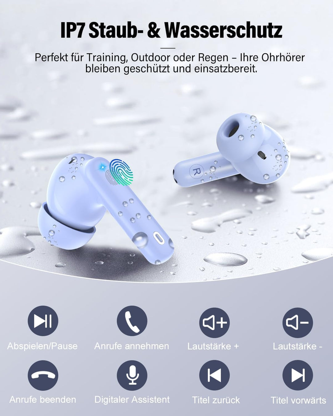 Btootos Bluetooth Kopfhörer, Kopfhörer Kabellos Bluetooth 5.4 mit App Sport In Ear Kopfhörer, Wirele