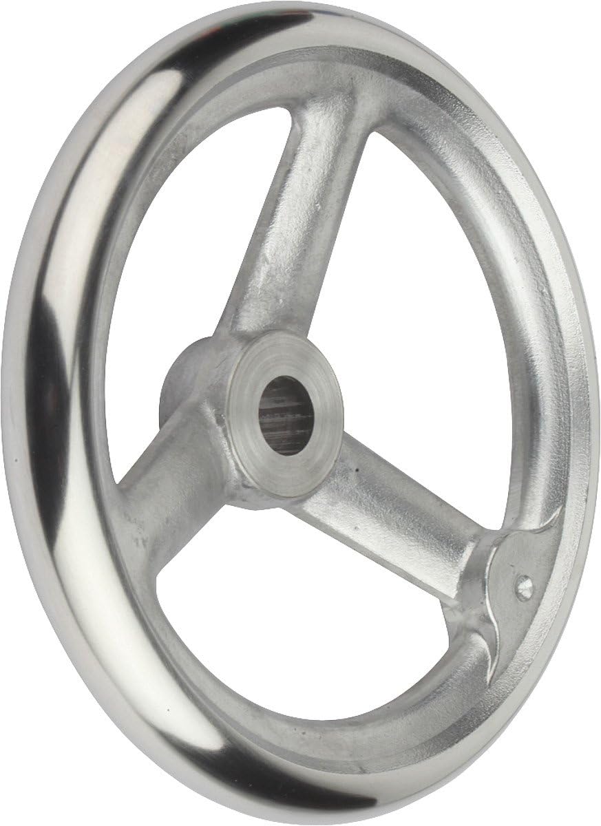 KIPP – Bedienteile | Normelemente 117969 Handrad mit Nut Aluminium, ohne Griff, Komp:Aluminium, 18,