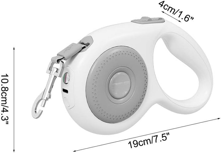 Einziehbare Hundeleine, 5m, Robuste Hundeleine aus Nylon mit LED-Licht, 360° Verwicklungssicher, Aus