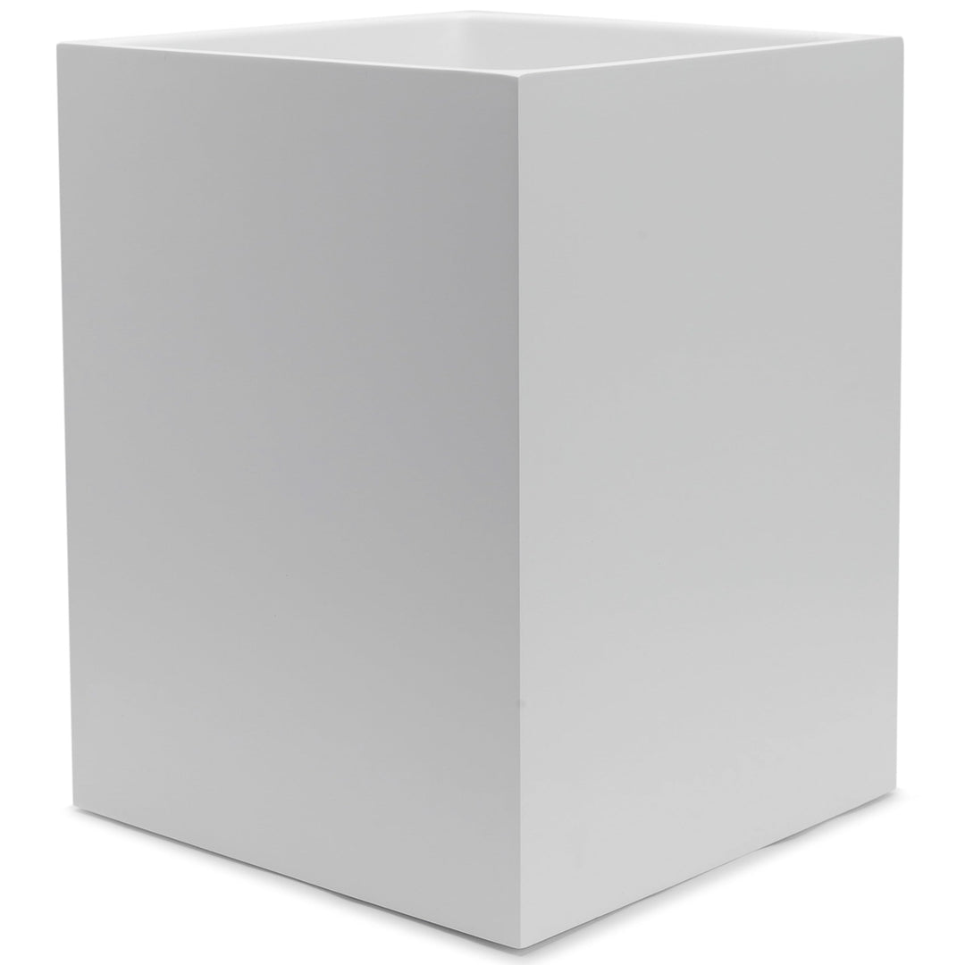 YEW DESIGN Kleiner Eckiger Mülleimer in Weiss Matt, 7,5 L / 2 Gallonen – Papierkorb für Zuhause, Bad