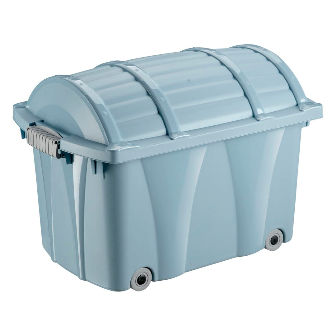 keeeper Piraten-Box, Aufbewahrungsbox mit Rollen und Verschluss, 58 x 37 x 40 cm, Kamil Pure, Blau (