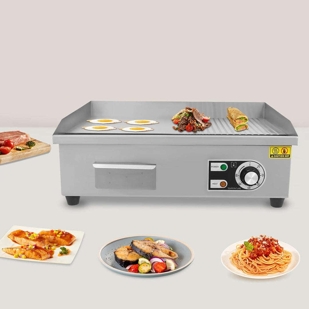 Elektrische Grillplatte Kommerzieller Elektrogrill Flachgrill für Restaurant 3000W mit Temperaturreg