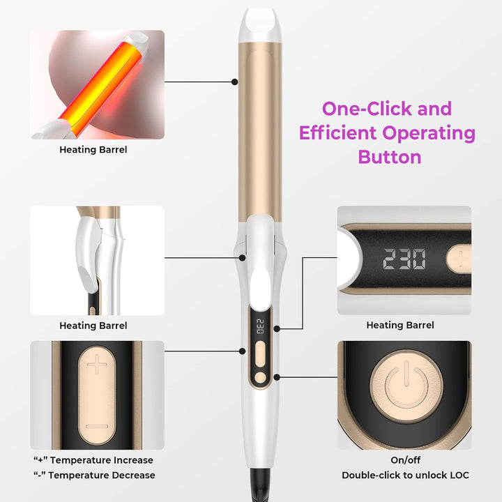 2 in 1 Glätteisen und Lockenstab, Vereint Locken und Glattes Haar in Einem GeräT, 32mm-Keramik-Ionen