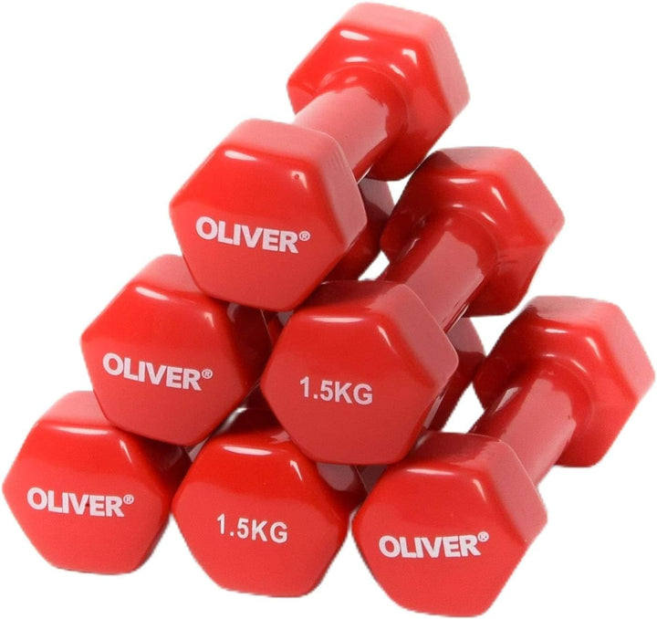 Oliver – Vinyl Kurzhanteln Set – Hantelset für Männer & Frauen – verschiedene Gewichte von 0,5 kg bi