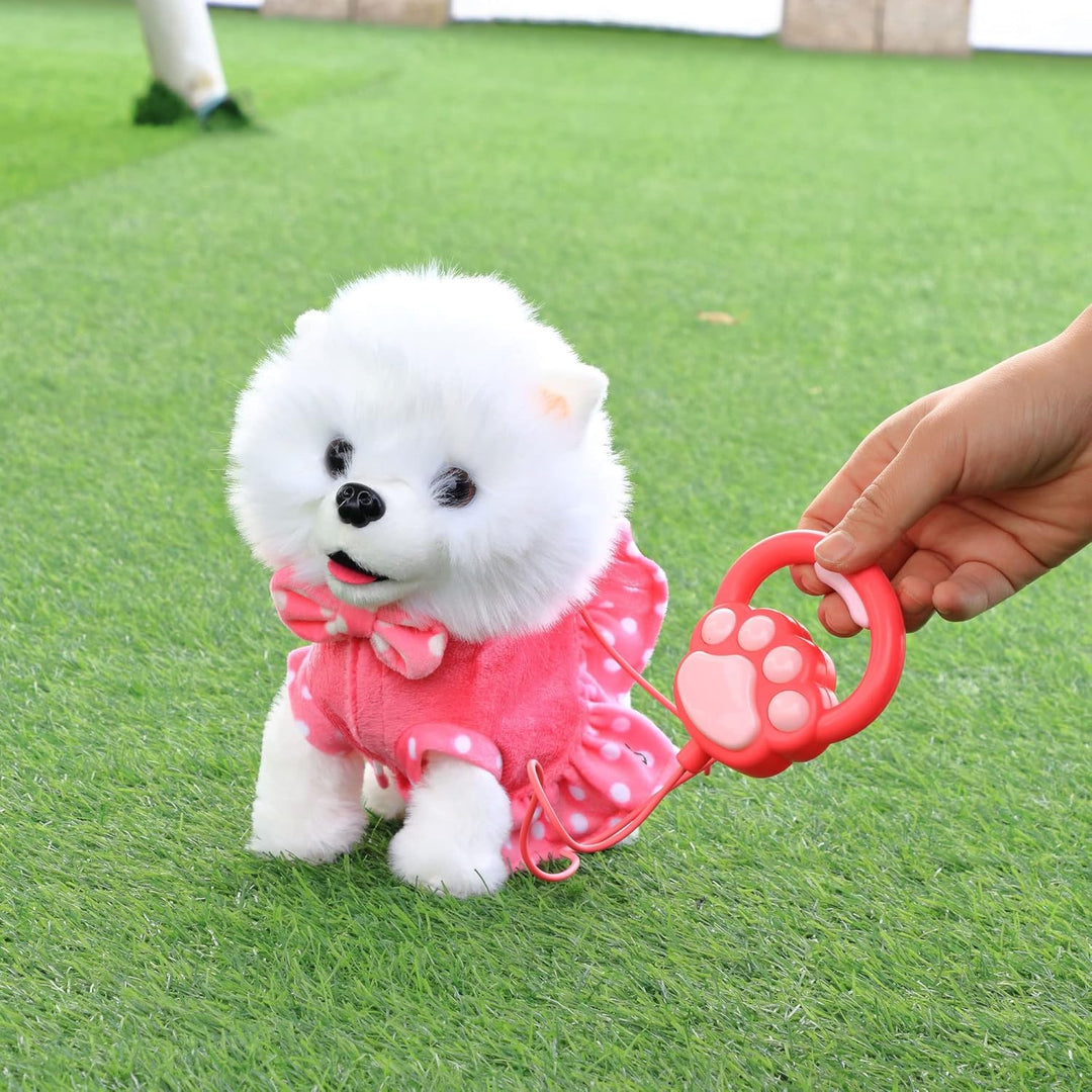 Hopearl Laufender Spitz Interaktiv Elektronisches Haustier Hund Spielzeug Fernbedienung Leine Animie