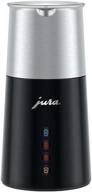 Jura Elektrischer Milchaufschäumer, Hot & Cold Funktion, Schwarz/Silber, Modell 24331, Für Warme und