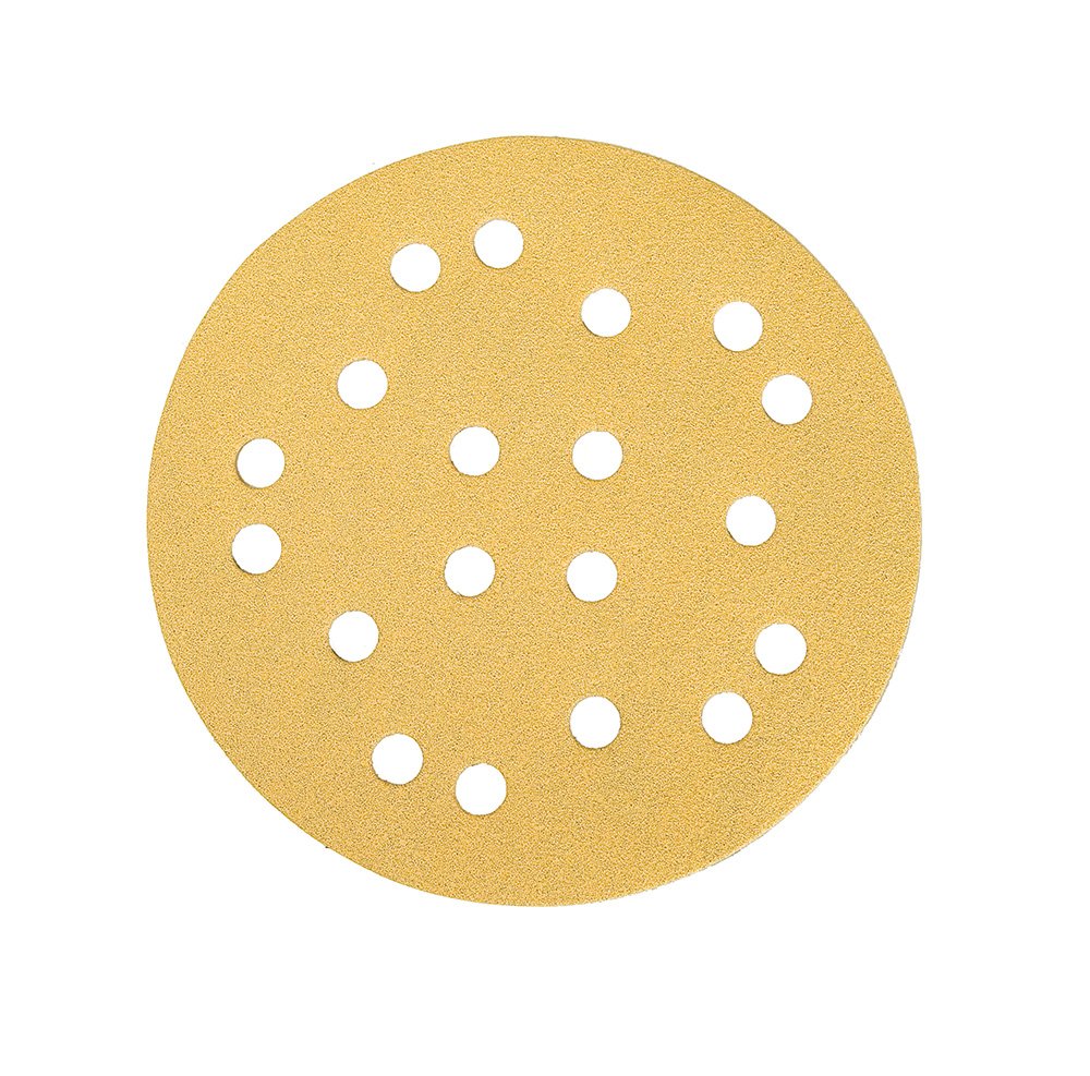 Mirka Gold Universal-Schleifpapier Ø 125mm Klett 19-Loch / Korn P180, 100 Stk / Zum Schleifen von Gi