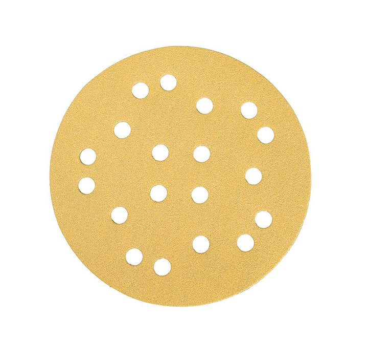 Mirka Gold Universal-Schleifpapier Ø 125mm Klett 19-Loch / Korn P180, 100 Stk / Zum Schleifen von Gi