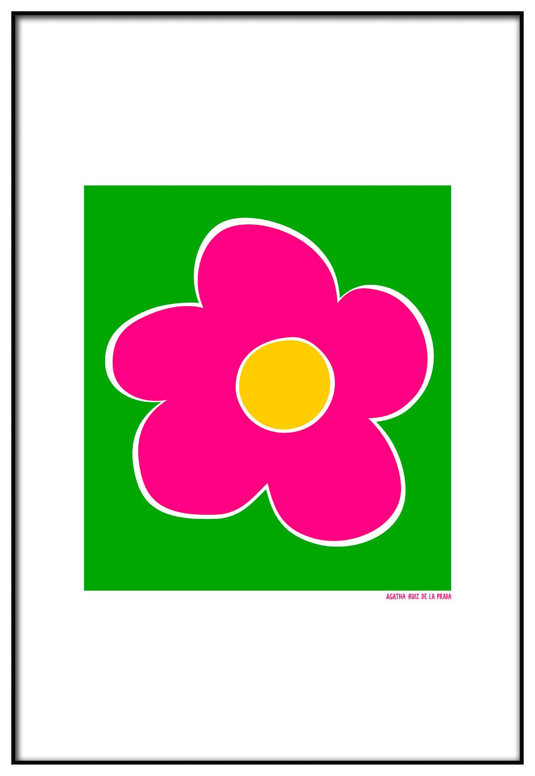 Panorama Agatha Ruiz de la Prada Acrylglas Gerahmt Blumengrüner Hintergrund 50x70cm - Gedruckt auf 3