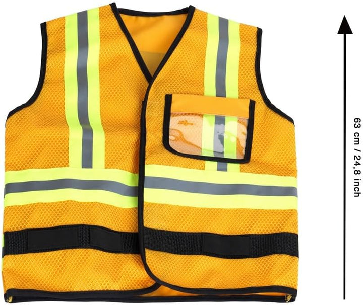Klein Theo 3224 CAT Bauarbeiterweste | Mit Helm, Handschuhen, Brille und Ohrenschützern | Schutzwest