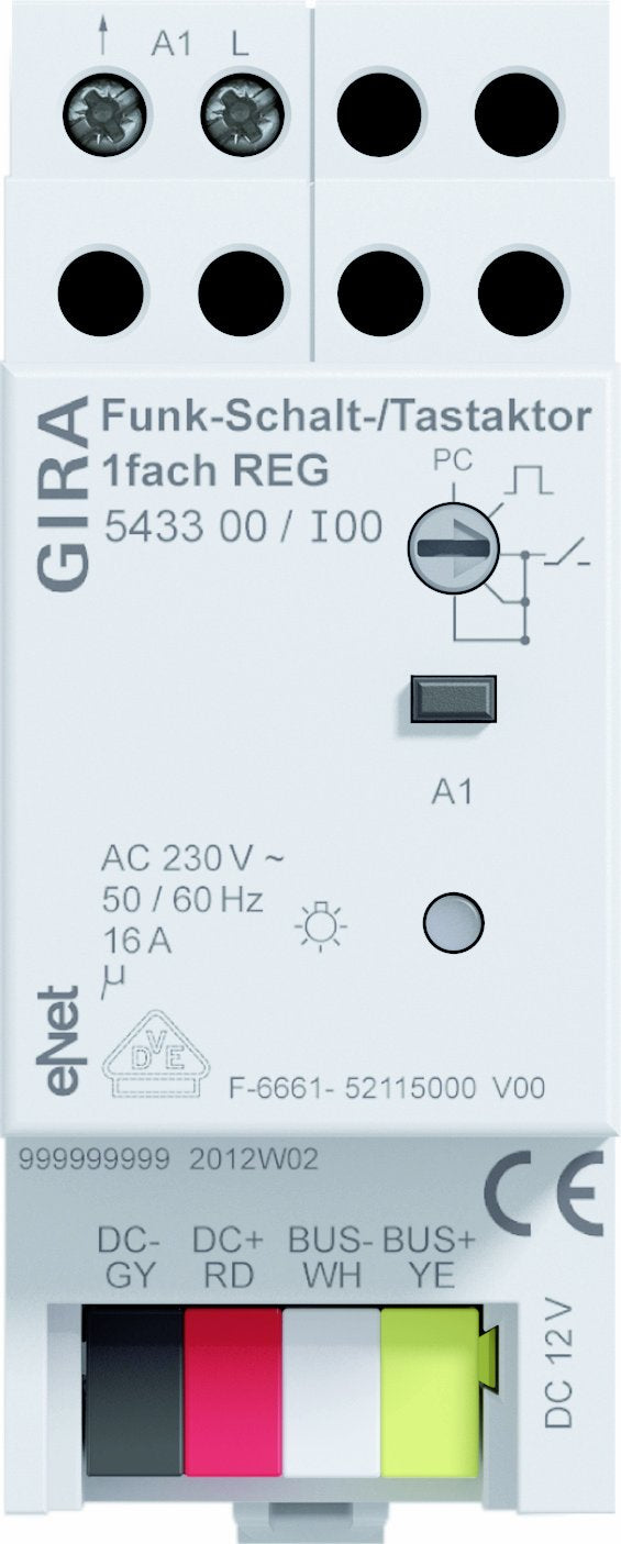 Gira Funk Schalt Tastaktor REG 1fach eNet 543300