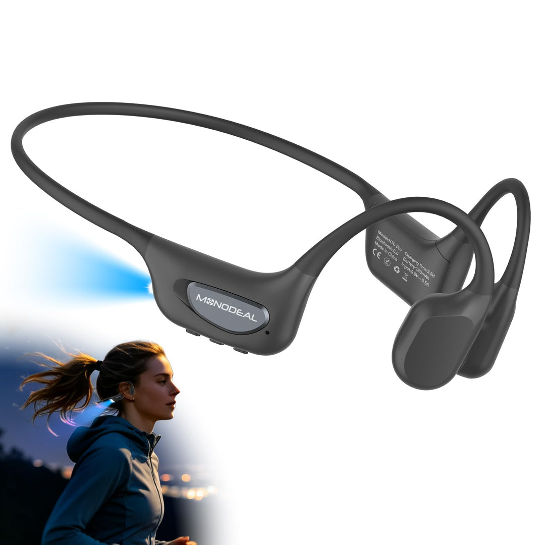Knochenschall Kopfhörer Bluetooth 6.0 Zum Joggen, Radfahren, Fitness, IPX8 | 24g Ultraleicht, weiche