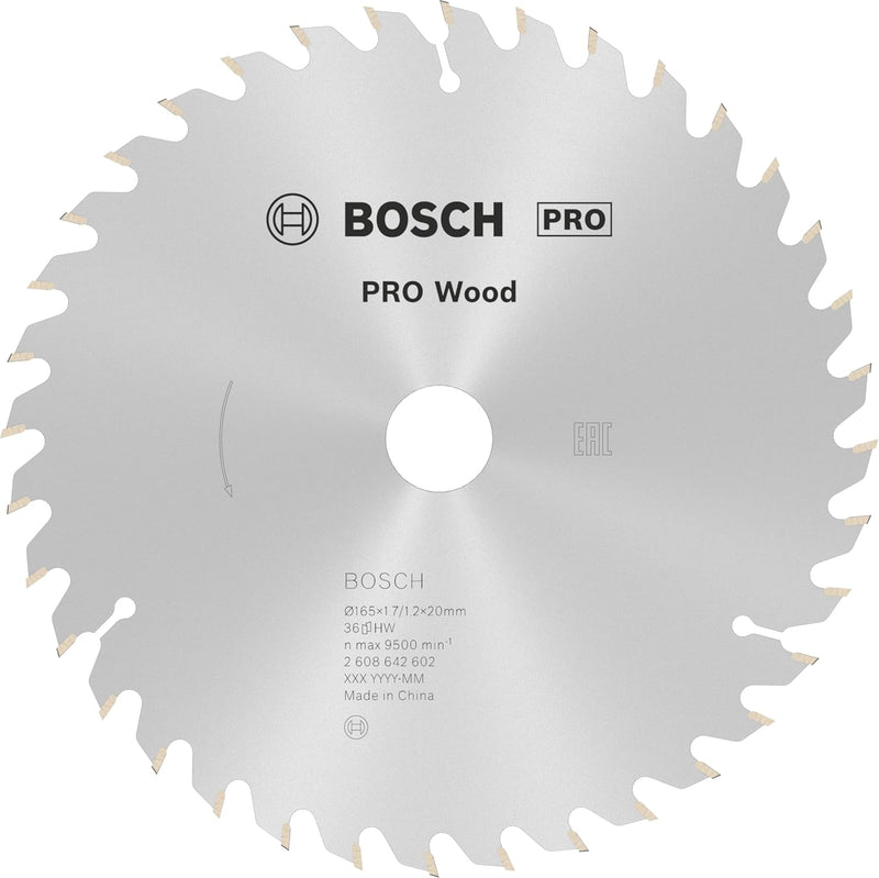 Bosch 1x PRO Wood Kreissägeblatt für Akku-Handkreissägen (für Weichholz, Hartholz, Ø mm, Professiona