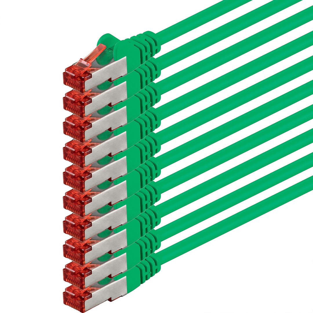 1aTTack.de 10x 3m - Cat 6 Netzwerk-Kabel Patch-Kabel Cat6 RJ45 SFTP - Grün