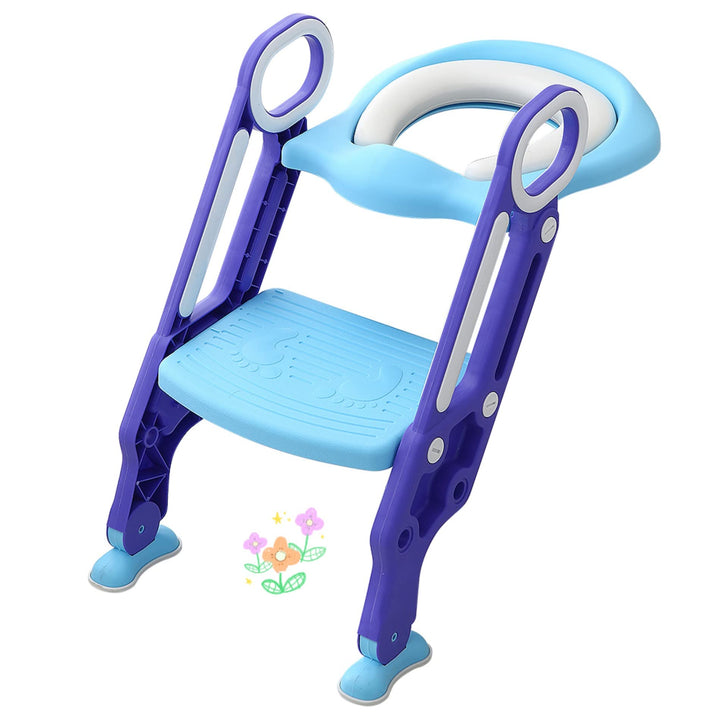 Toilettensitz für Kinder, verstellbar und faltbar, Toilettensitz für Babys mit Stufen, Toilettentrai